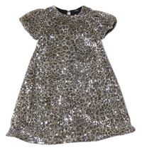 Zlato-béžovo-šedé vzorované flitrové šaty George