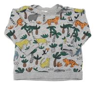 Šedá mikina se zvířátky H&M