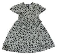 Černo-bílé kytičkované šaty M&S