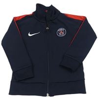 Tmavomodro-červená sportovní fotbalová propínací mikina Paris Saint-Germain Nike