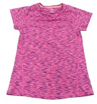 Tmavorůžovo/tmavomodro-meruňkové melírované sportovní tričko H&M