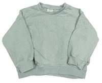 Světlešedoolivová oversize mikina ZARA