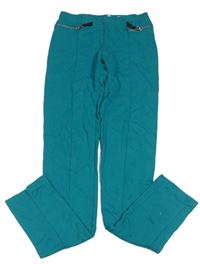 Modrozelené tregínové kalhoty se zipy H&M