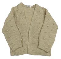 Smetanovo-šedý melírovaný 3D puntíkatý svetrový cardigan M&Co