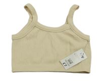 Nové - světlebéžový žebrovaný crop top Peacocks