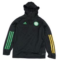 Černo-zeleno-oranžová funkční fotbalová mikina Celtic a kapucí Adidas