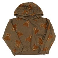 Hnědá mikina s medvídky a kapucí PEP&CO