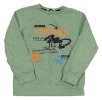 Olivová mikina s nápisy 