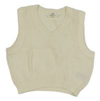 Smetanová žebrovaná svetrová oversize vesta H&M