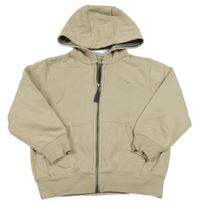 Světlebéžová propínací mikina s dinosaurem a kapucí Next