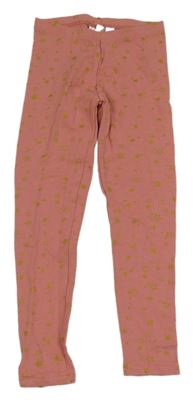 Světleskořicové teplákové legíny se zlatými hvězdičkami alive