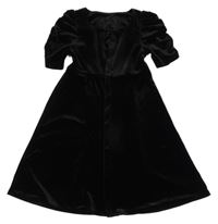 Černé lesklé sametové propínací šaty St. Bernard