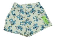 Nové - mátové paper bag kraťasy se Stitchem PRIMARK
