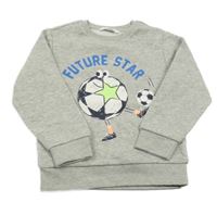 Šedá melírovaná mikina s míči M&S