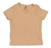 Světleoranžové žebrované tričko H&M