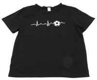 Černé tričko s míčem SHEIN