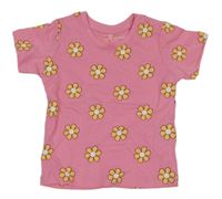 Růžové květované tričko PRIMARK