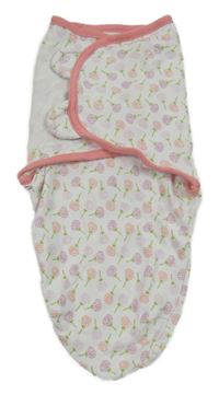Bílo-růžová zavinovačka s kytičkami Swaddle Me
