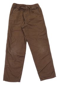 Tmavohnědé loose fit waist tapered leg rifle H&M