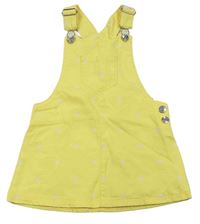 Žluté riflové puntíkované šaty F&F