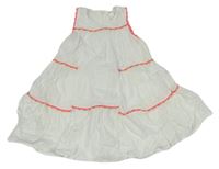 Bílé šaty s růžovými bambulemi zn. M&S