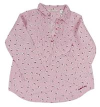 Růžovo-bílá pruhovaná polo halenka s Hello Kitty H&M