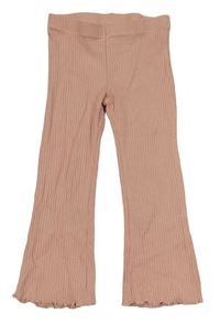 Růžové žebrované flare legíny F&F