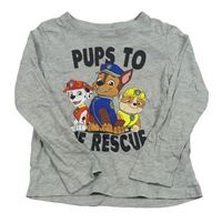 Šedé melírované triko s Paw Patrol C&A