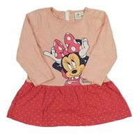 Růžovo-tmavorůžové bavlněné šaty s Minnie Disney