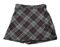 Modro-vínovo-černé kostkované sukňové kraťasy Zara