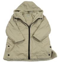 Béžová nepromokavá zateplená bunda s kapucí Zara