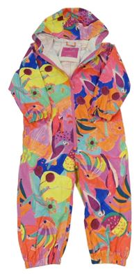 Barevná vzorovaná šusťáková nepromokavá kombinéza s kapucí Next