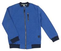 Modrá melírovaná propínací mikina River Island