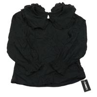 Nové - Černé triko s límečkem s madeirou Dunnes