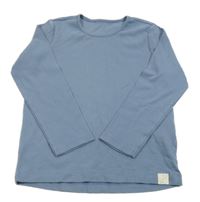 Modrošedé žebrované triko TCM