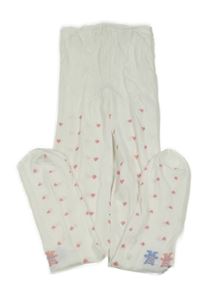 Bílé silonky se srdíčky a medvědy