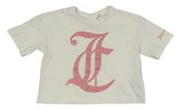 Bílé crop tričko s logem Juicy Couture