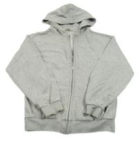 Šedá melírovaná propínací mikina s kapucí H&M