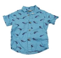 Modrá lněná košile s kladivouny Topomini