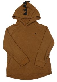 Hnědé žebrované triko s kapucí s ostny Next