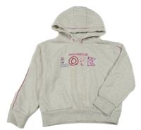 Světlebéžová melírovaná mikina s nápisem a kapucí Primark