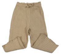 Hnědé žebrované široké tepláky Zara