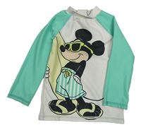 Světlebéžovo-tyrkysové UV triko s Mickeym Disney