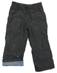 Tmavošedé šusťákové zateplené kalhoty H&M