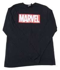 Černé triko s logem Marvel