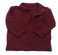 Vínové melírované polo triko Matalan