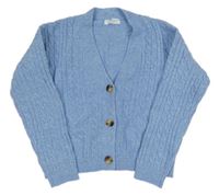 Světlemodrý vzorovaný propínací crop svetr Primark