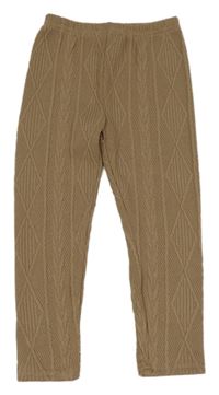 Hnědé úpletové vzorované legíny shein