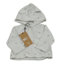 Nové - bílý propínací svetr s šedými puntíky a kapucí M&Co.