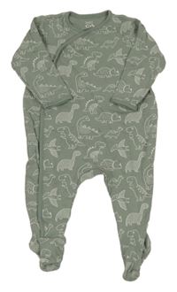 Khaki vzorovaný overal s dinosaury C&A